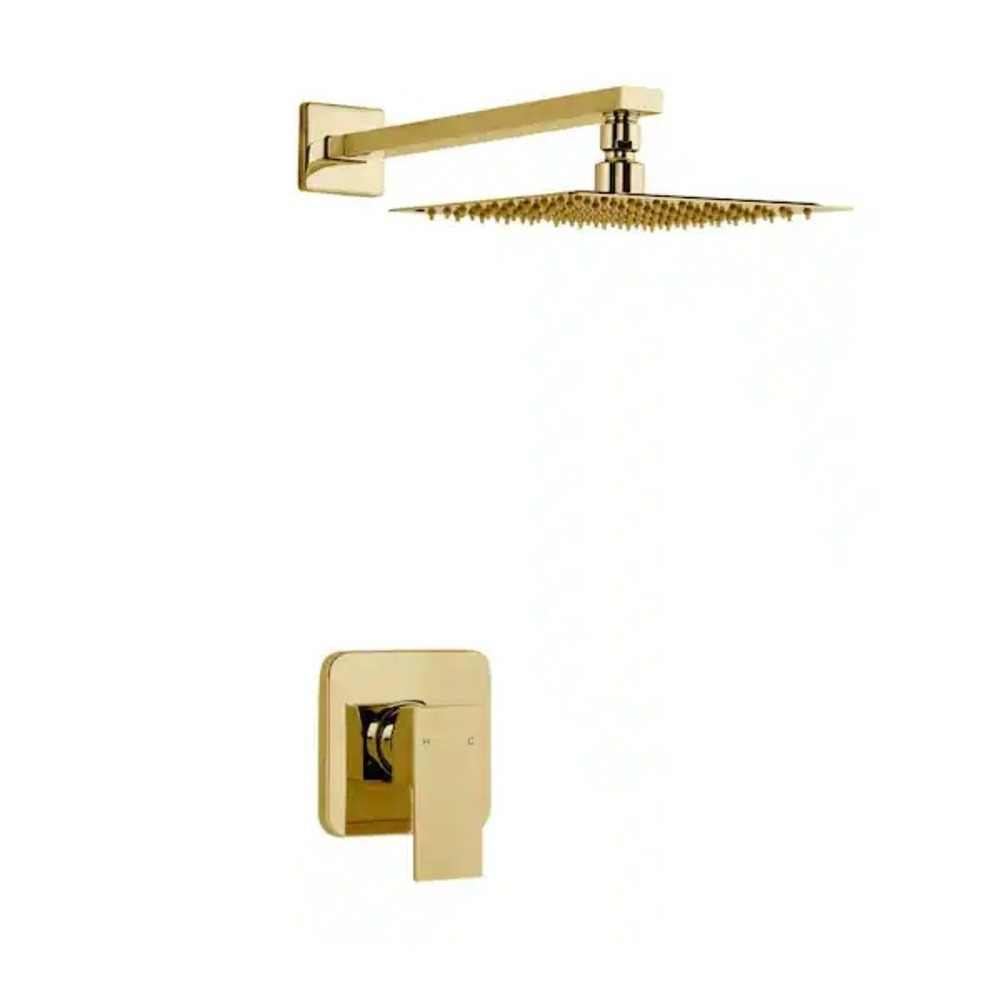 Swiss Madison Concorde Gold Square Rain Shower Head System Set SM-SH01BG NEW